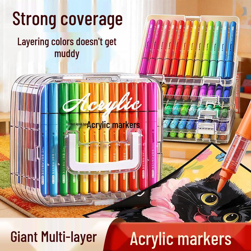 Shuxing Washable Soft-Tip Direct Liquid Acrylic Marker Set