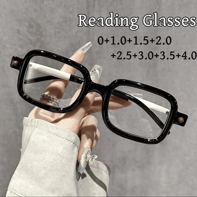 Fertige Blaulichtfilter-Alterssichtigkeitsbrille für Damen Herren Modetrend Quadratische Weitsichtigkeitsbrille Damen Lesebrille