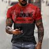European and American T-shirt Summer Fashion Personalized Men's Sports Short-sleeved T-shirt 3D Letter Digital Printing Loose Top