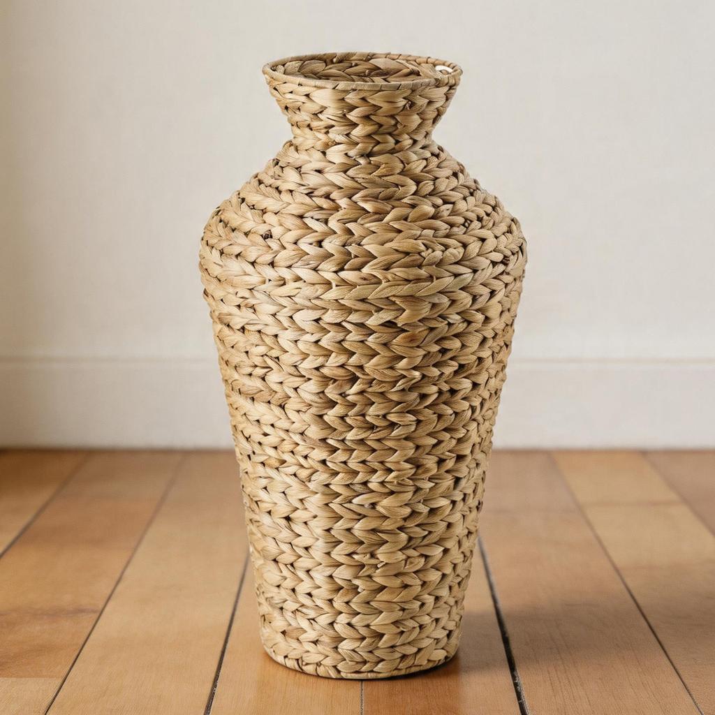 Straw Woven Indoor Plant Holder Desktop Floral Arrangement Container Decorative Vase for Home Decor and Table Centerpieces
