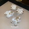 Silver Needle Flower Cluster Fringed Pearl Earrings French Elegance Temperament Exquisite Earrings Light Luxury High-end Earrings Women