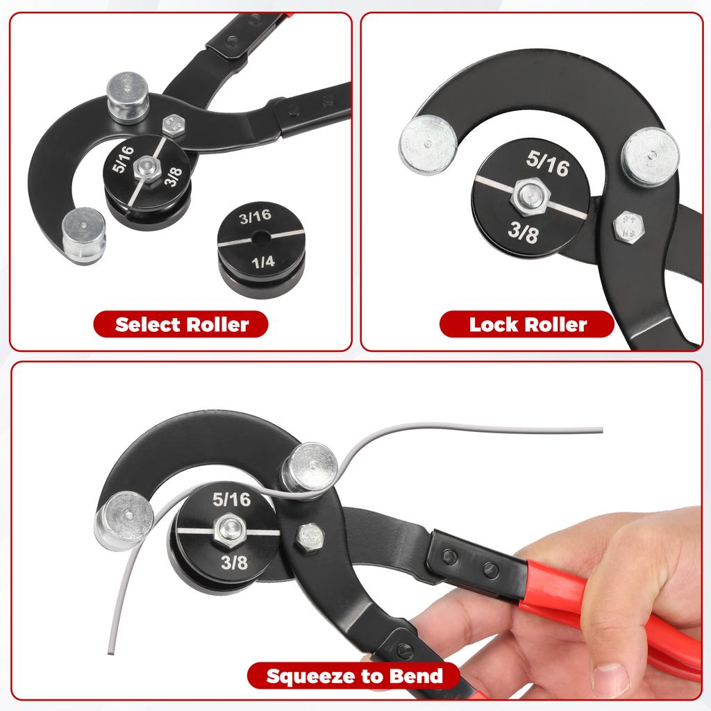 Brake Pipe Bender Tube Bender Pliers 3/16 inch 1/4 inch 5/16 inch 3/8 inch Manual Brake Tool Line Bender Hand Tool