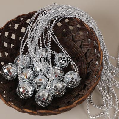 5 Stück Spiegel Disco Kugel Hip Hop Halsketten für 70er Disco Musik Thema Geburtstag Junggesellinnenabschied Hochzeit Partygeschenke Piñata Füller