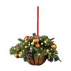 2D Flower Basket Hanging Ornament Hanging Mini Flower Basket Small Bell Pine Cone Pendant  Home
