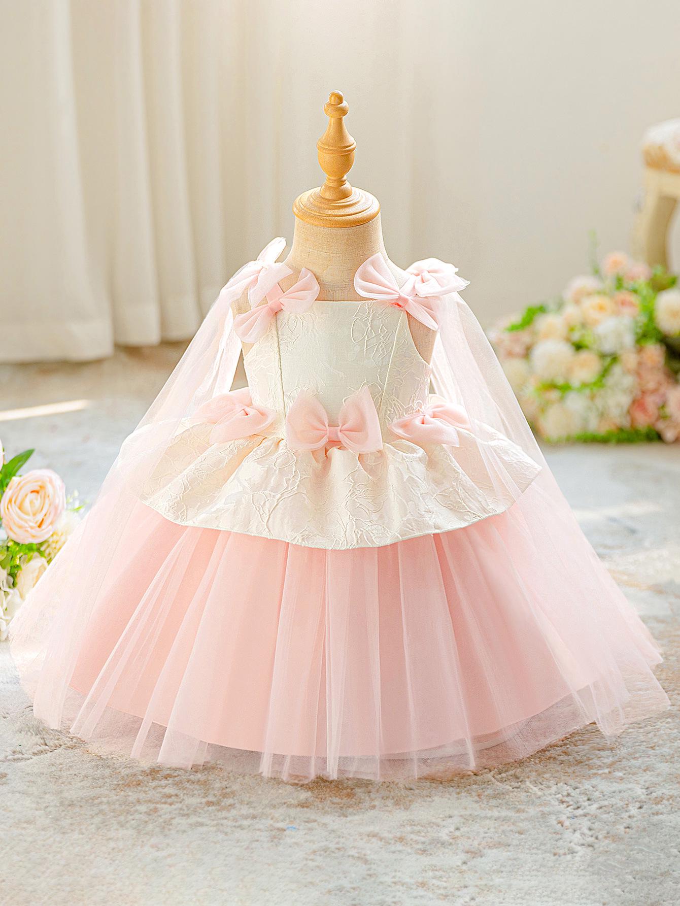 

New Formal Princess Mesh Dress Set for Infant and Toddler Girls - Birthday and Evening Gown 2-3Y розовый/белый