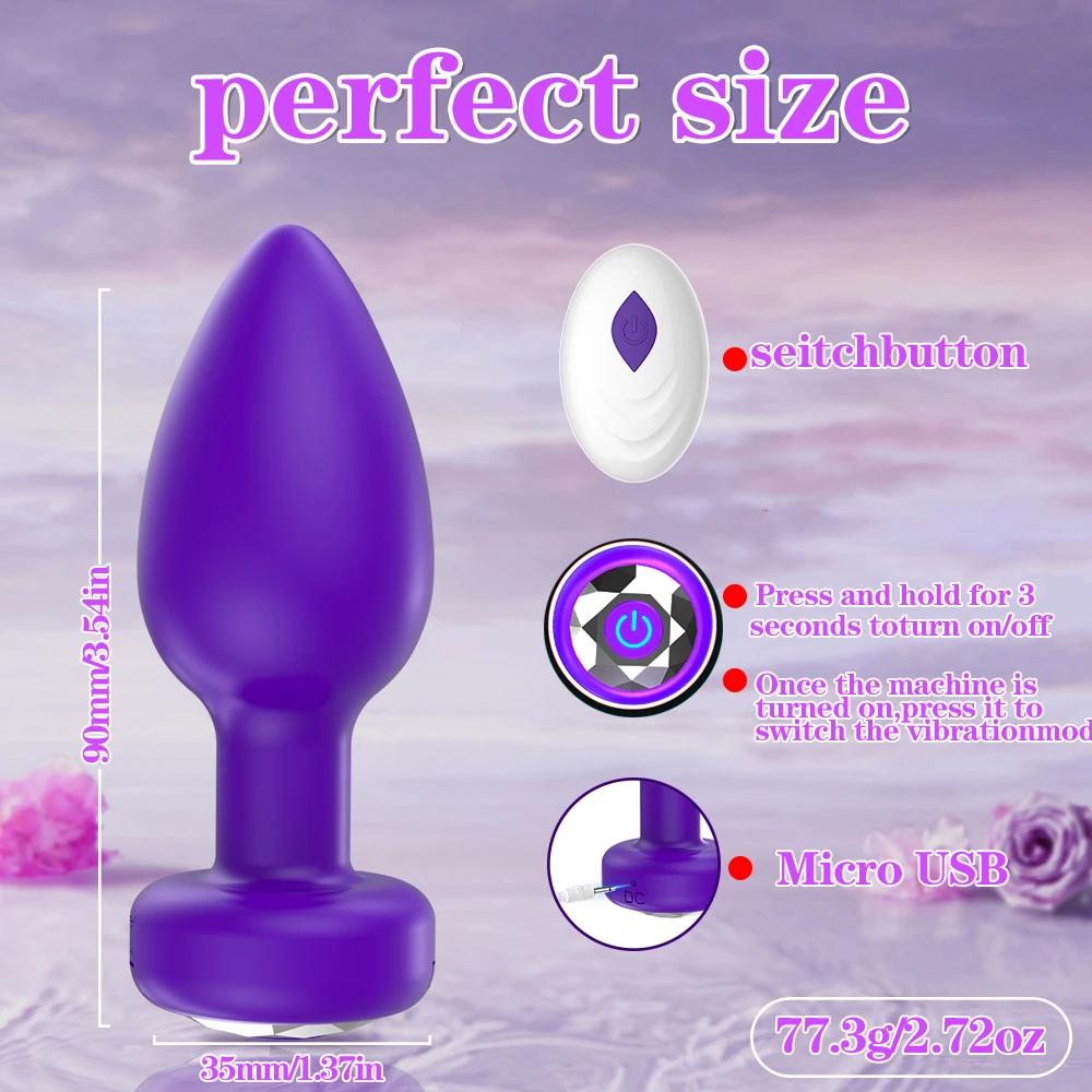 Analplug Vibrator für Männer Drahtlose Steuerung Buttplug Sexspielzeug für Paare Vibrierender Anal-Prostata-Massagegerät Erwachsenen Gay Produkte