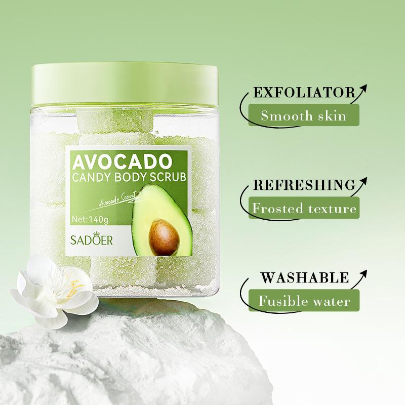 SADOER Rose Lavendel Avocado Körperpeeling Cremes Feuchtigkeitsspendend Exfolierend Gesicht Rücken Körper Peeling Gesichtspeeling Creme Hautpflege