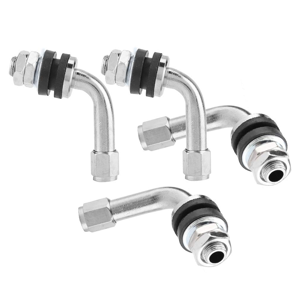 Qiilu. Ventilschaft, Reifenventil, 90°, Radventilschaft, Luftventil für schlauchlose Reifen, Aluminiumlegierung, Gummi