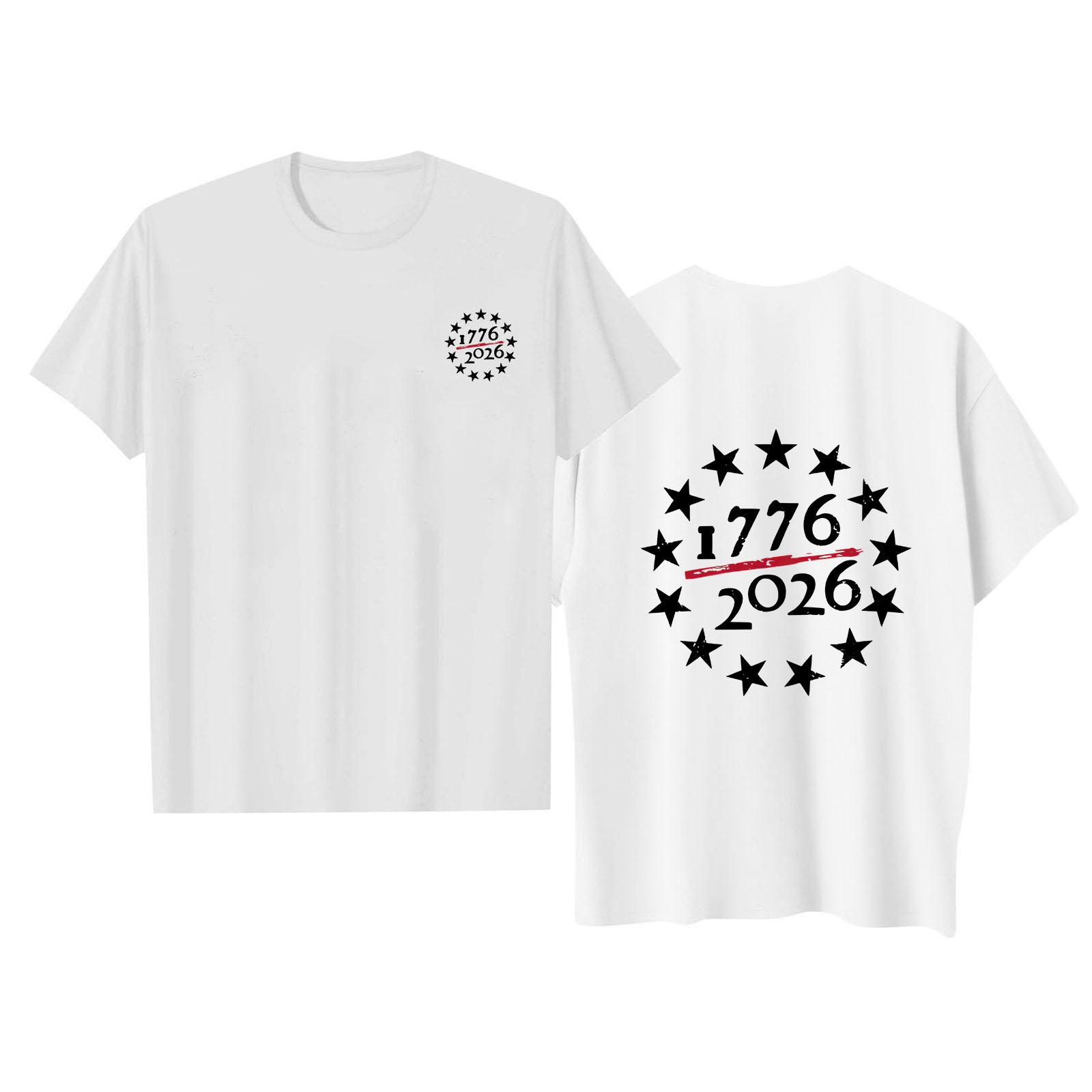 

Men s Casual Daily Printed Top Round Neck T-shirt M білий