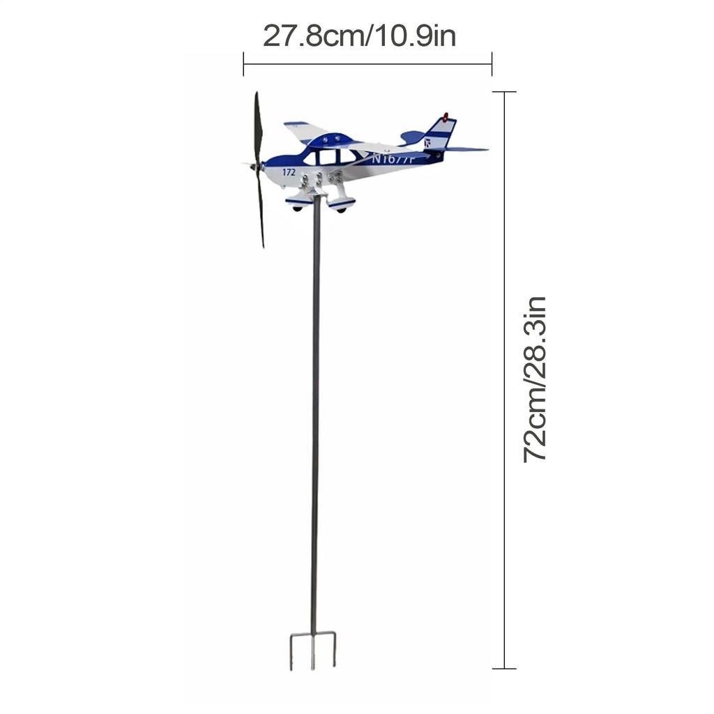 3D Metal Pipe Windmill Wind Direction Compass Weather Vane Garden Decoration Airplane Weathervane Decorative Wind Direction