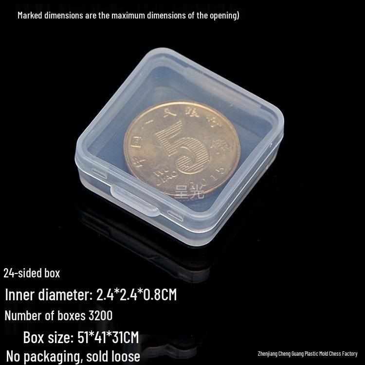 Transparent Small Square Plastic Box for Earphones, Jewelry, Beads, and Small Parts Storage (24-85)