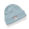 Wool hat women's winter knitted hat women's autumn and winter cold hat scarf winter warmth women's ear protection puppy embroidery