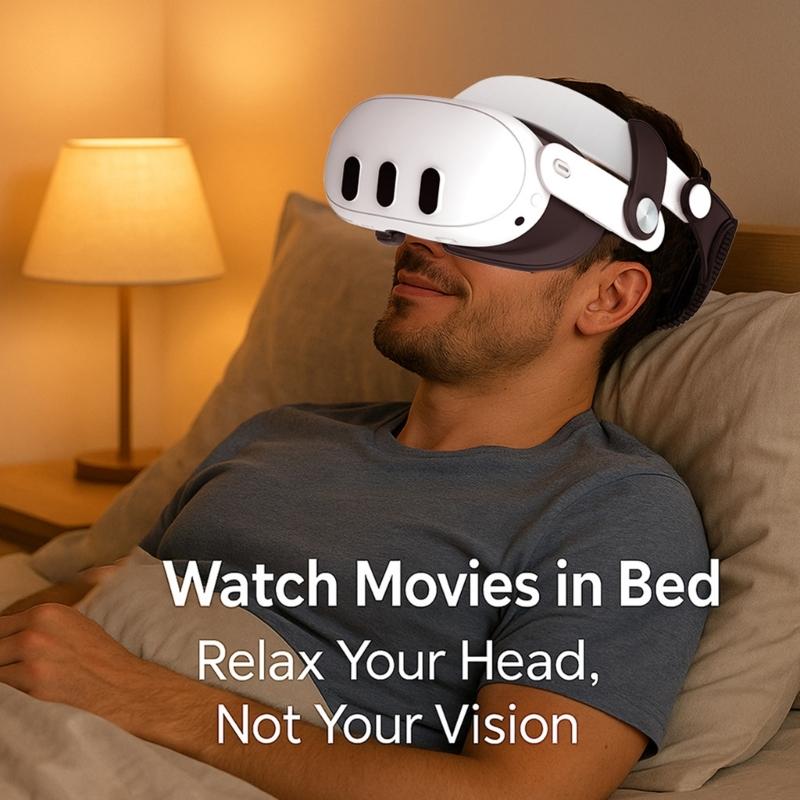 Adjustable Head Strap For VR Glasses With Breathable Memory Foam Padding Lightweighted Headband