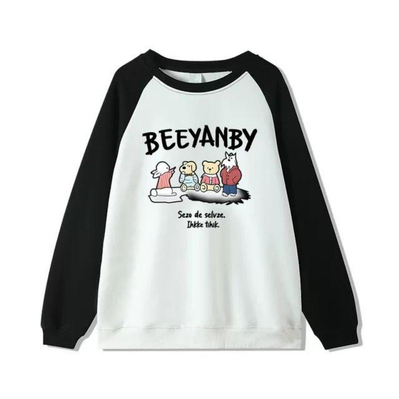 

Осенне-зимний круглый вырез большого размера свободный женский парный свитер с длинным рукавом с подкладкой 2XL чёрный