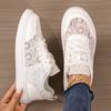 Scarpe da Donna Versatili Scarpe Casual Primaverili Allacciatura Intagliate Piatte Sneakers Traspiranti Casual quotidiane Comode Leggere Antiscivolo Suola morbida Facili da indossare