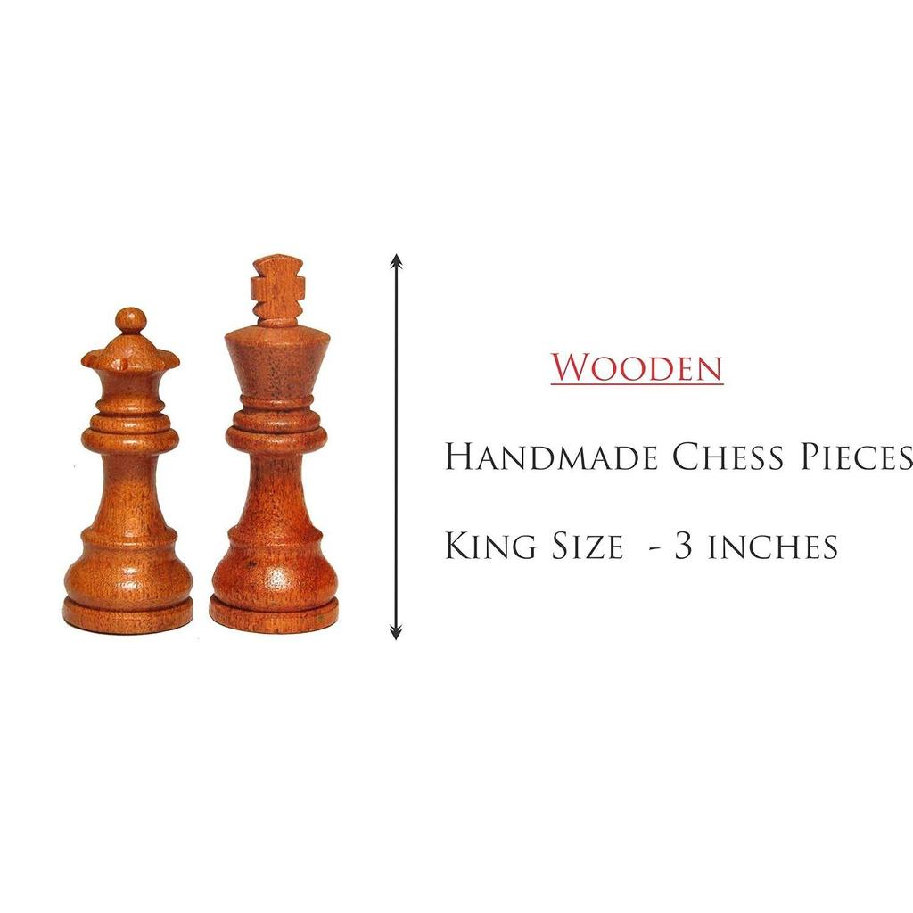 Wooden Handmade Foldable Magnetic Chess Board Set with Magnetic Pieces and Extra Queens for Kids and Adults