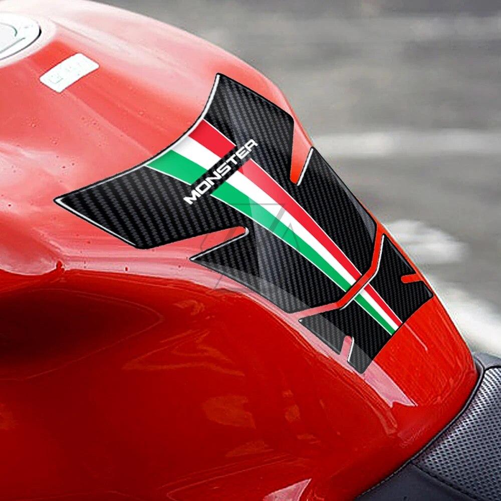 For Ducati Monster 600 620 695 750 800 900 1000 3D Resin Carbon Look Motorcycle Gas Tank Pad Protection Decals