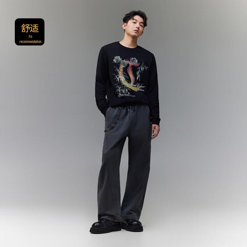 

Cabbeen Men s Traditional Ink Wash Print Cotton Sweatshirt 2XL