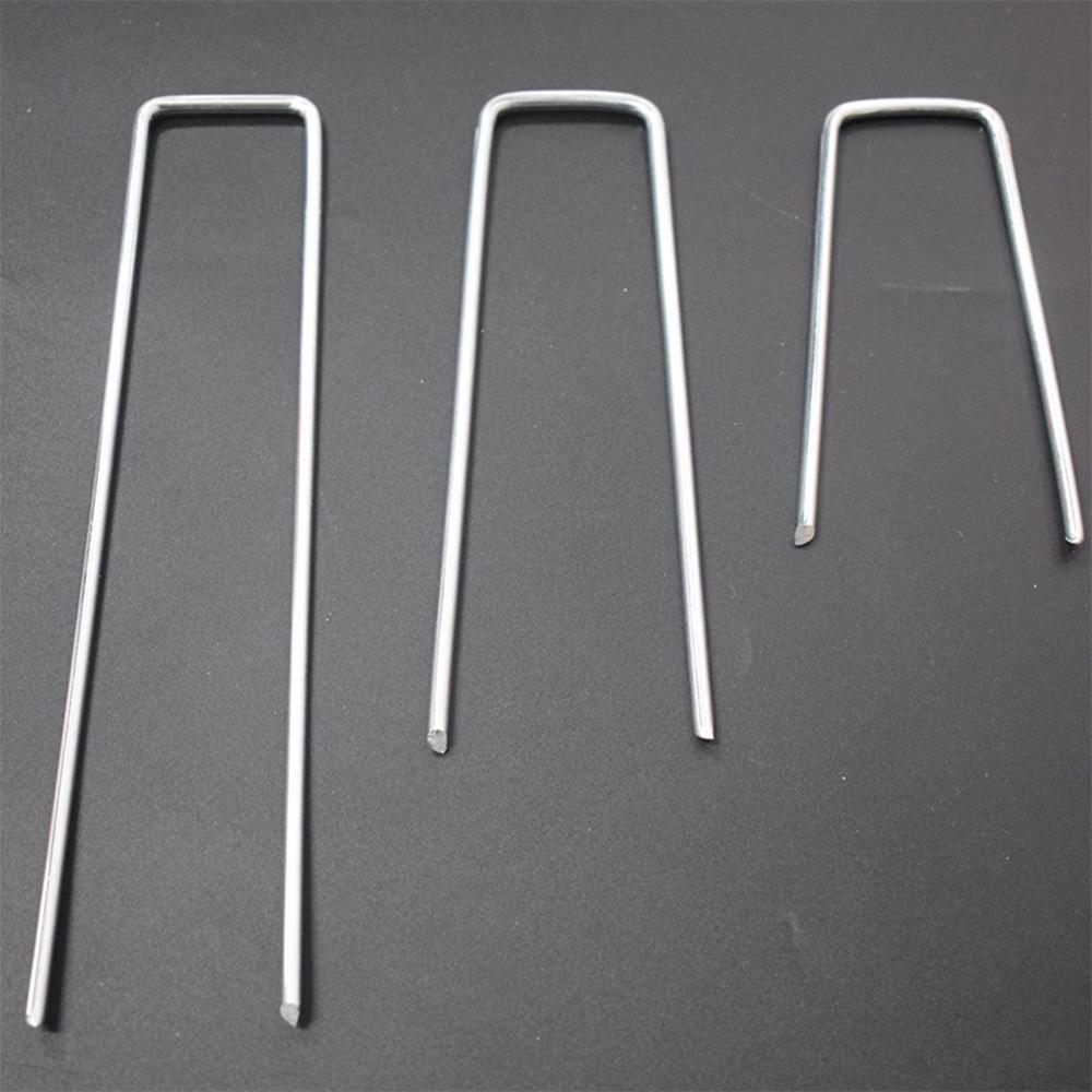 10 יחידות יתדות עוגן קרקע מגולוונות בצורת U, יתדות, סיכות לקיבוע דשא, חווה, מרבד דשא, מחסום עשבים, נוף, בד דשא, רשת