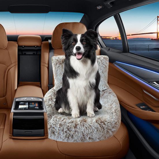 Dog Car Seat Soft Washable Pet Booster Car Seat with Safety Leash Plush Velvet Puppy Car Travel Carrier Bed for Small Medium Large Dogs