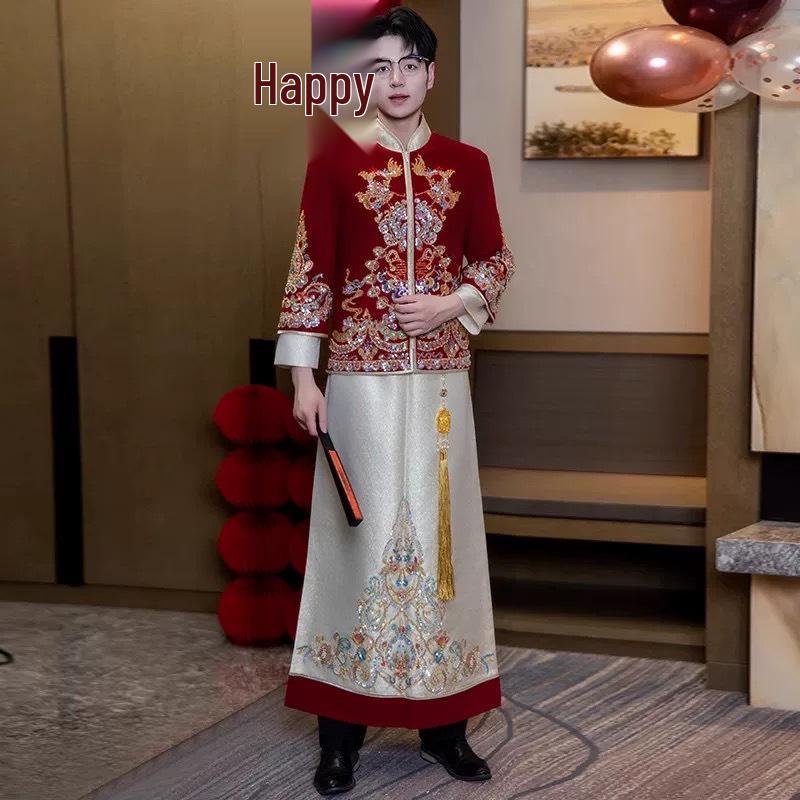 

Роскошное свадебное платье для похудения 2025: Свадебное платье для тоста в новом китайском стиле XXL