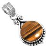 925 Sterling Silver Pendant Women Gemstone Handmade Jewelry Easter Gift Malachite Moonstone Rose Quartz Red Stone Smoky Topaz Tiger Eye Vintage
