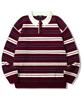 Trillion Washable Striped Button Collar Neck Knit [Red]