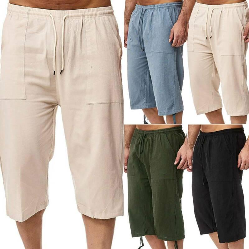 Buy Mens Loose Fit Shorts Summer Casual Drawstring Elastic Waist Wide