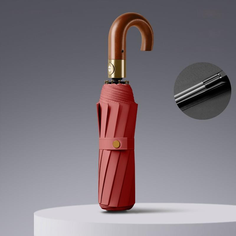 

125СМ солнечный зонт бизнес автоматический ручка из массива дерева большой складной зонт мужской зонт большего размера с логотипом на заказ мануфа