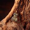 Hollow Brass Gourd Keychain Antique Feng Shui Car Charm Lucky Blessing Pendant for Bag Decor Fortune Desk Ornament Gift