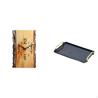 Elegant Tree Stump Wall Clock And Decorative Serving Tray Table Organizer for Homes Hotels with