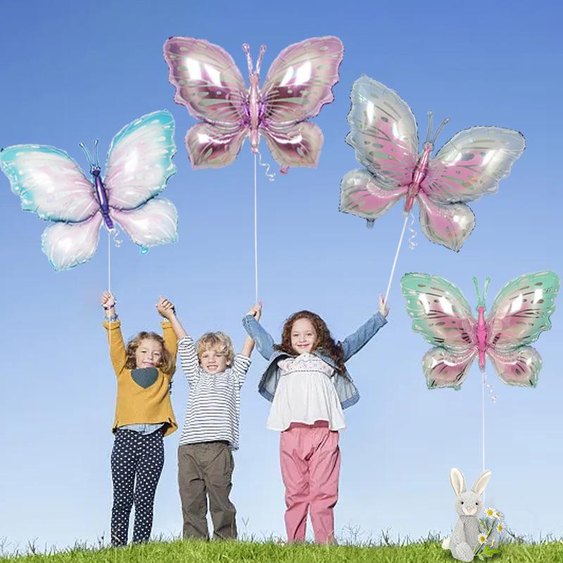 Butterfly Aluminum Film Balloon Birthday Party Decoration Arrangement Empty Helium Balloon Outdoor Photo Props