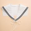 Cape Striped Sailor Fake Collar White Bow Tie Retro Detachable Collar  Clothes Decoration