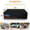 135Size Outdoor Furniture Cover Set, 210D Heavy Duty Waterproof Material, Table & Chair Cover, Patio Rain, Snow & Dust Resistant