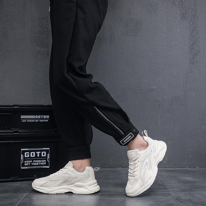 New Fashion Men 's Four Seasons Comfortable Thick Sole Shoes Students BoysTrending Soft Sole Breathable Casual Running Sneakers