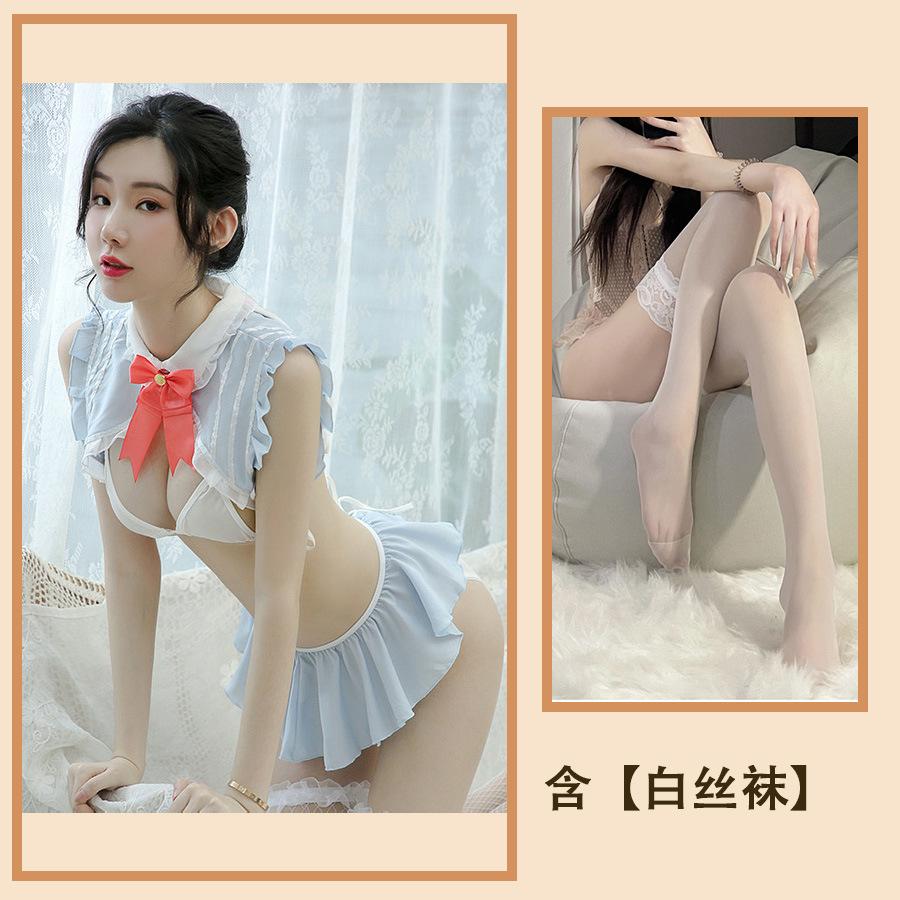 Sexy Underwear Women's Sexy Hollow Soft Cute Rabbit Ears Student Uniform Three Points Temptation Sweet Beautiful Woman Servant Suit