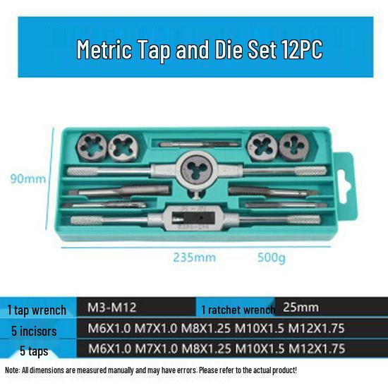 Adjustable Tap Wrench Set - Manual Tapping Tool with Extended Chuck