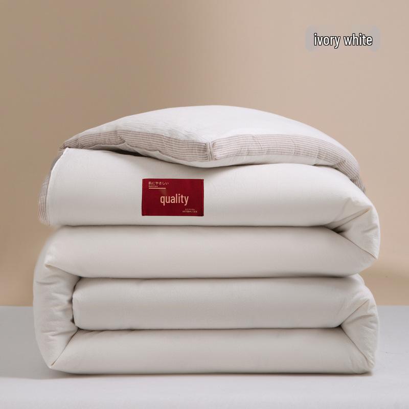 2023 Premium Washed Cotton Soybean Embroidered Thick Autumn/Winter Quilt for Single/Double Beds