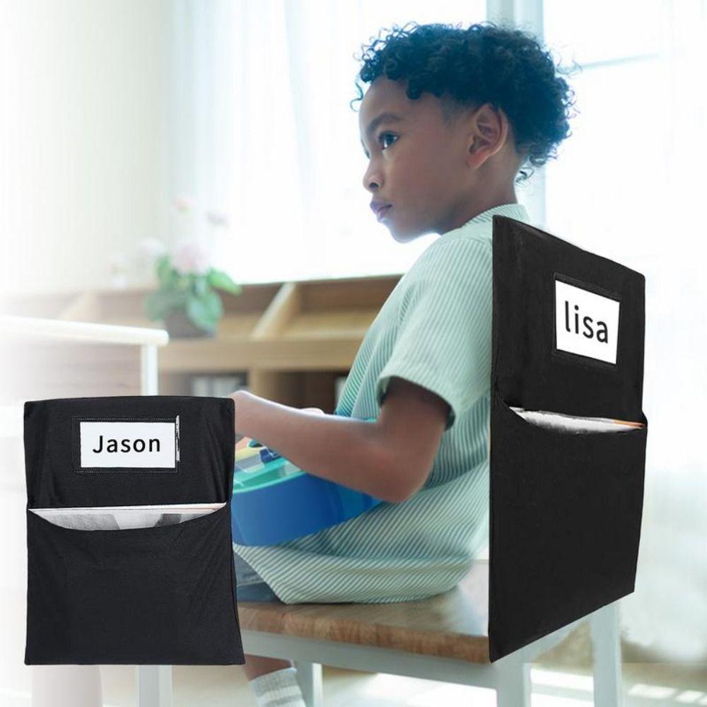 

Подвесной карман для хранения сумок на стуле, органайзер для стульев для школьников, сумка для канцелярских принадлежностей Black