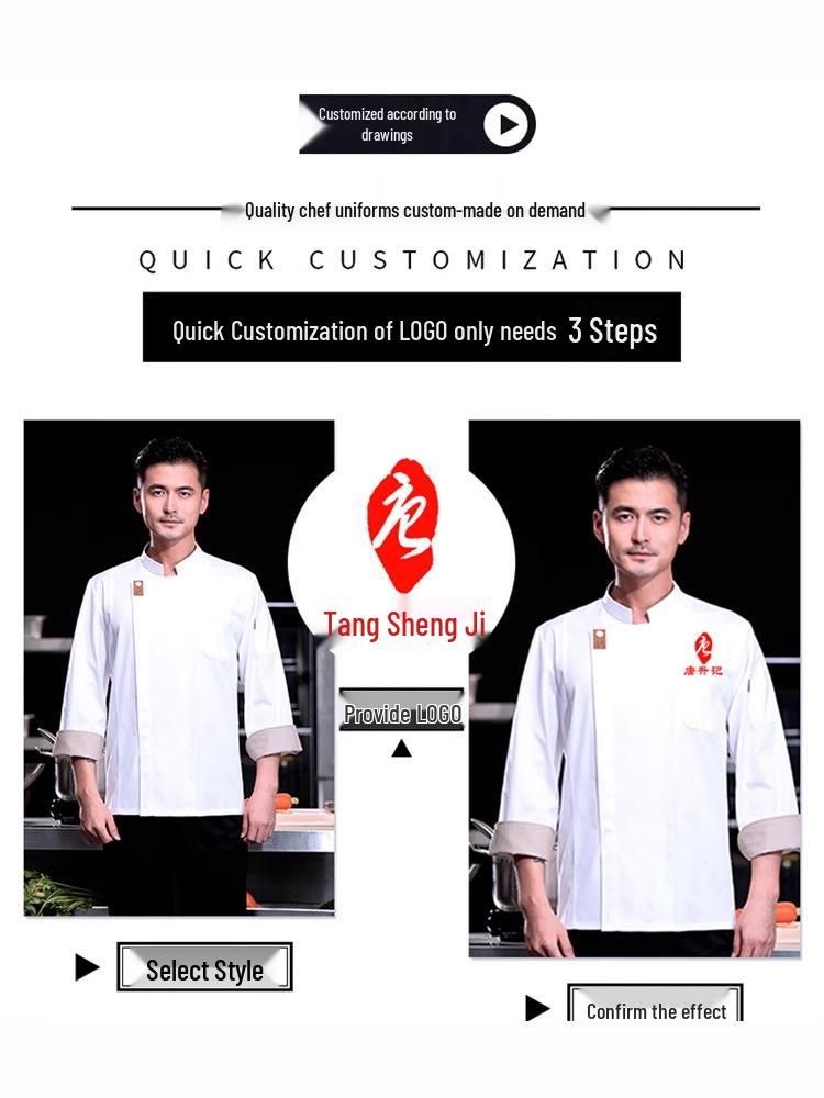 Long Sleeve Breathable Chef Coat for Restaurant and Catering - Unisex Workwear for Autumn/Winter
