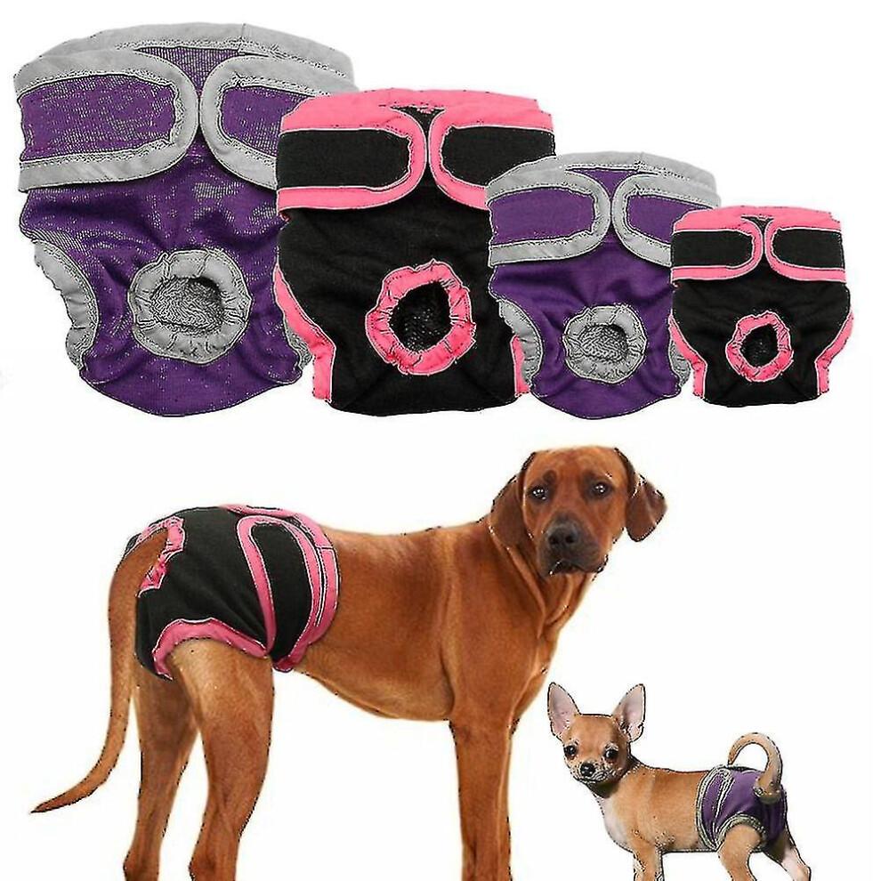 (L, Black) Washable Female Dog Diapers, Reusable Doggie Diaper Wraps For Female Dogs, Super-absorbent And Comfortable(size,color:l-black)