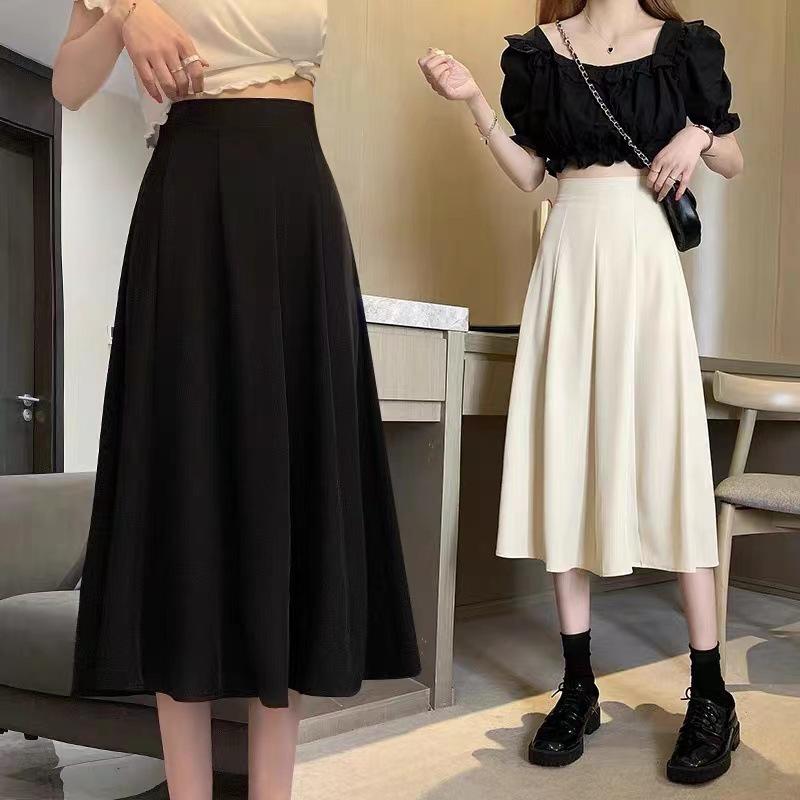 

Women s Summer 2023 A-Line High Waist Pleated Umbrella Skirt M чорний
