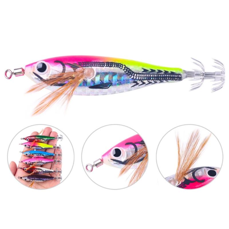 6Pcs Squid Cuttlefish Sleeve Hook Jigs Lures Artificial Shrimp Baits  Cuttlefish Sleeve Squid Jigs Baits Easy to Use