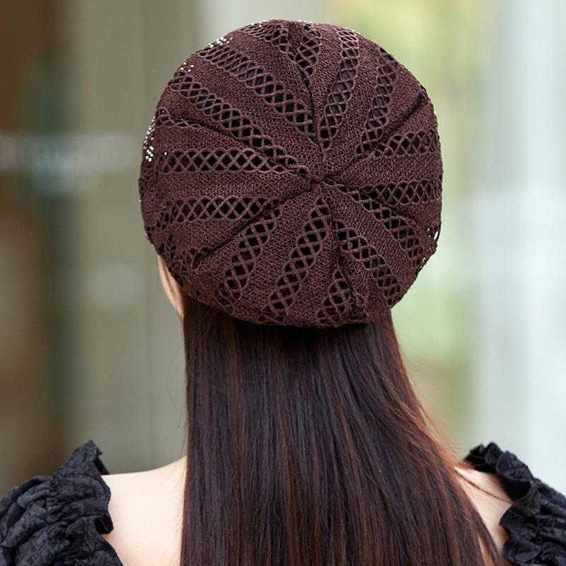 Women's Summer Lace Slouchy Hat - Breathable, Stylish, Thin White Hair Cover