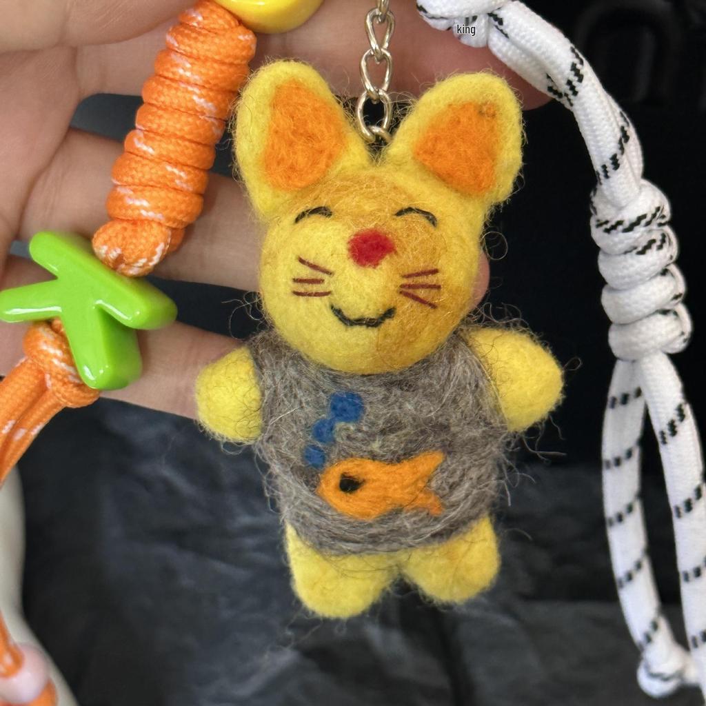 Handmade Nepal Wool Felt Kitten Pendant Ornaments Gift Set