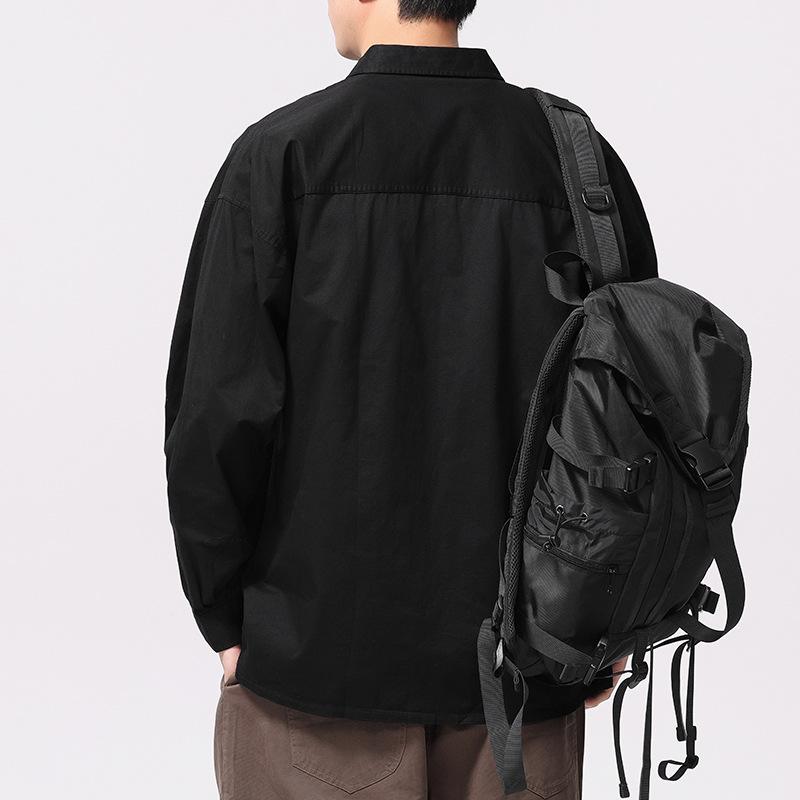 Spring New Solid Color Shirt for Long Sleeves for Men Fashion Trend Casual Cotton Shirt