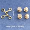 4 Sets Reuseable Nail-free Metal Waist Buckle Fixed Jeans Adjustable Button- 4 Colors