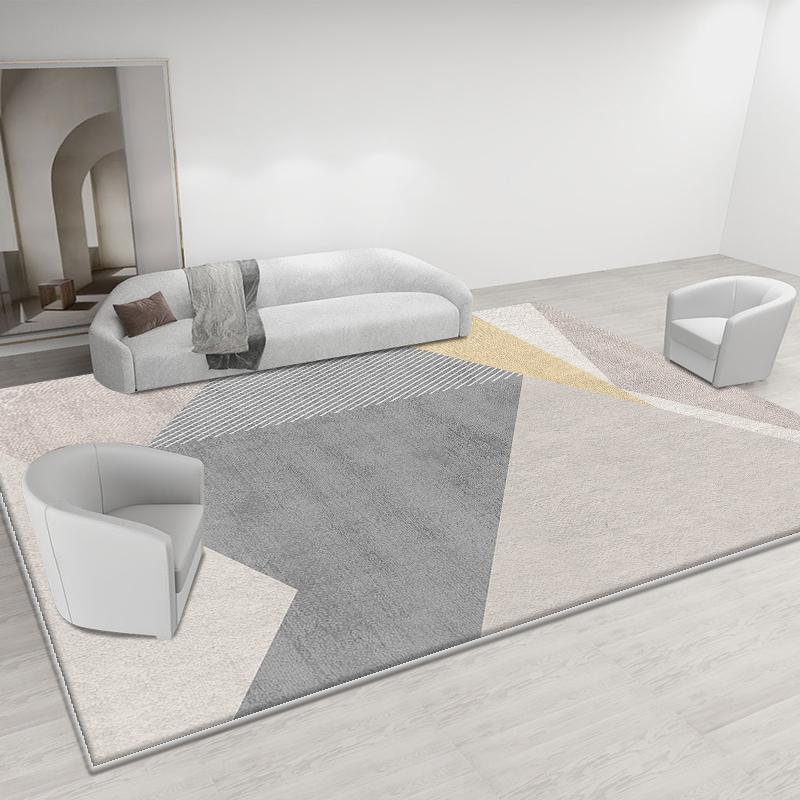 Minimalistischer Luxus Grauer Kristall Samt Teppich Wohnzimmer Rutschfest Wasserabsorbierend Fußmatte Innendekoration