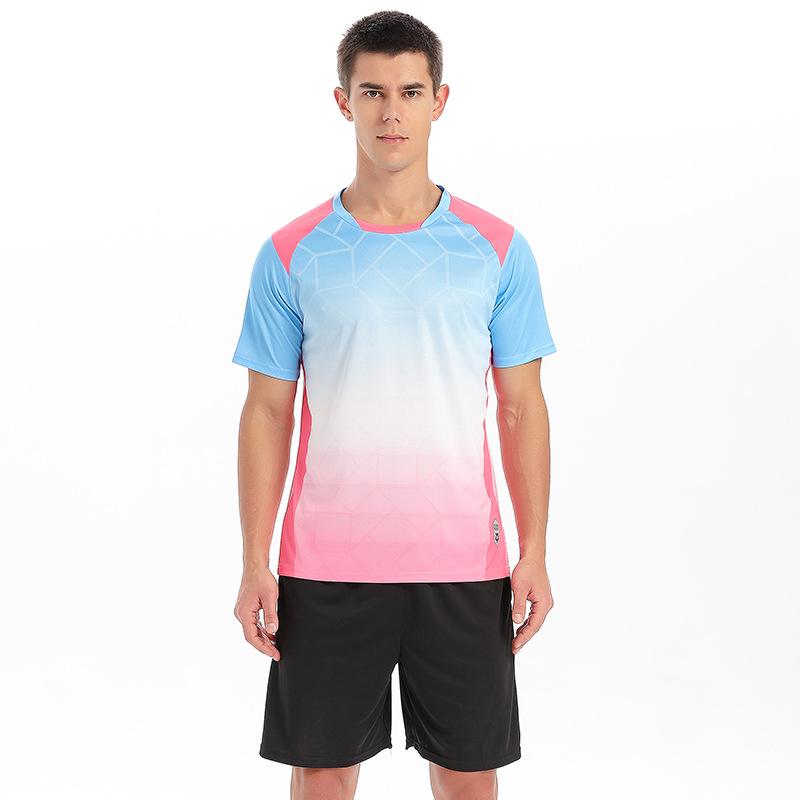 

Custom Short-Sleeve Football Sports Set for Adults & Children - Competition & Training 2XL рожевий/синій
