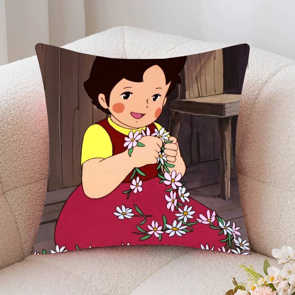 Japanese Anime Movie H-Heidi Pillow Case Fashion Square Pillowcase Bedroom Sofa Room Ins Decoration Leisure